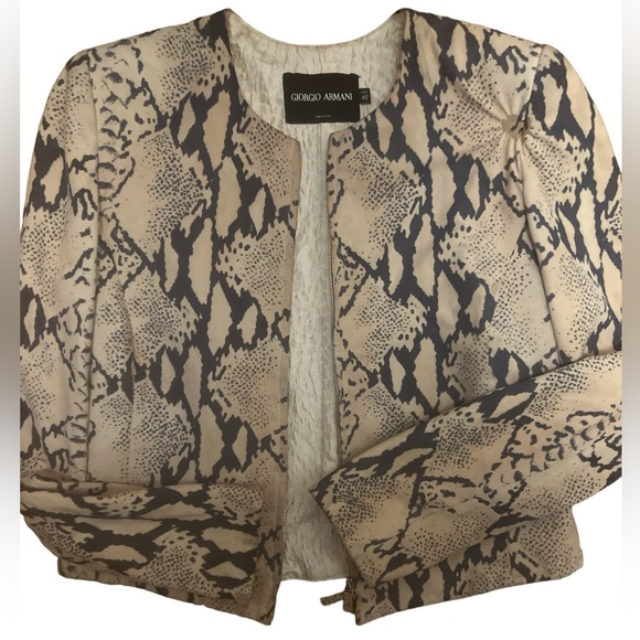 Giorgio Armani snake print Silk jacket, Sz 42 - Picture 1 of 1